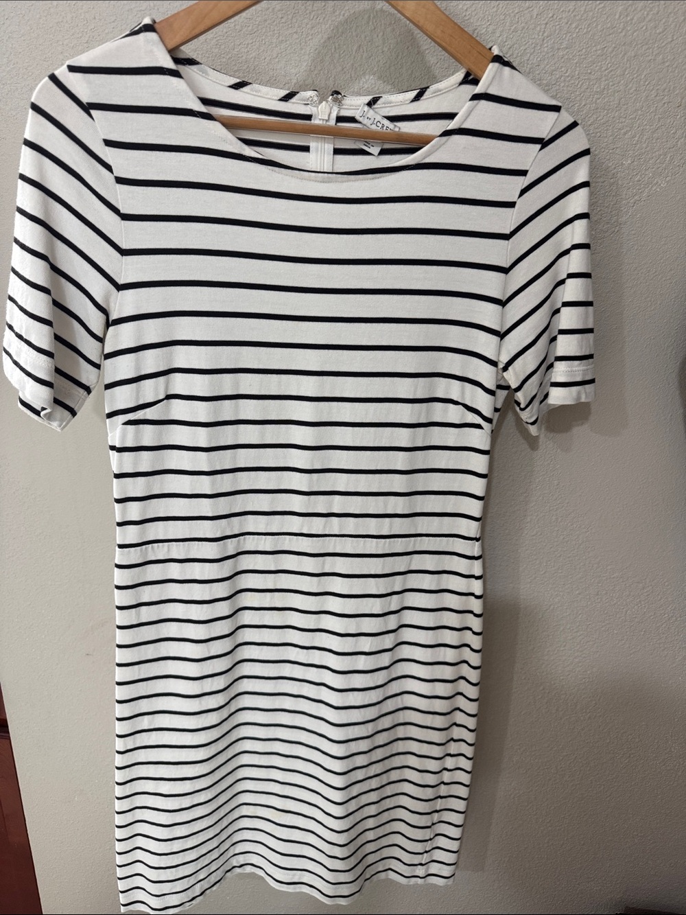 J. Crew White Dress with Black Stripes